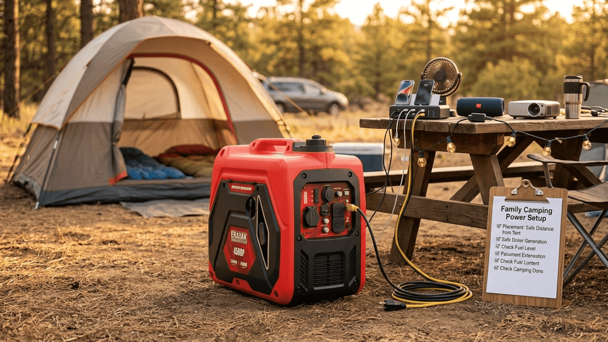 Family Camping Power Setup: Portable Generator Guide for Lights, Phones, Cooler and Coffee - Erayak Power