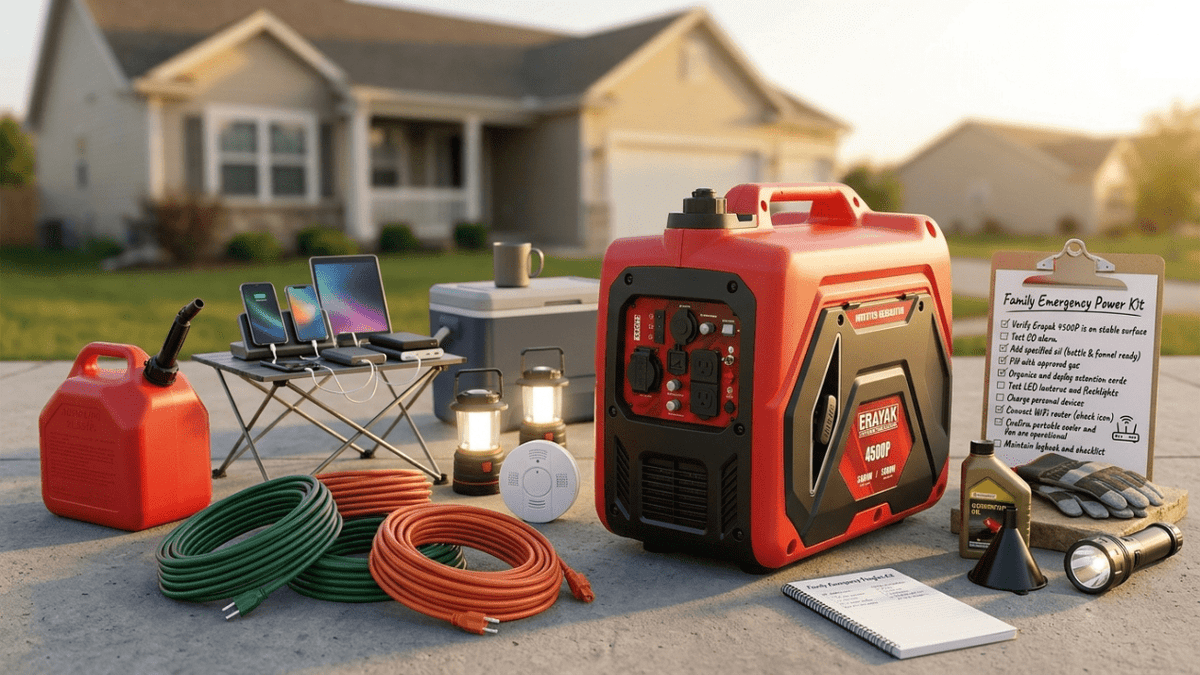 Family Emergency Power Kit: Portable Generator Guide for Home and Camping - Erayak Power