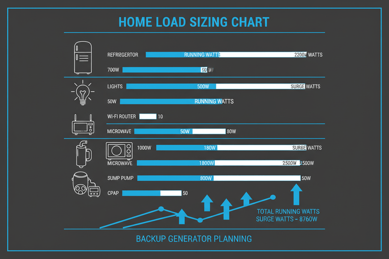 How to Size a Home Backup Generator Correctly - Erayak Power