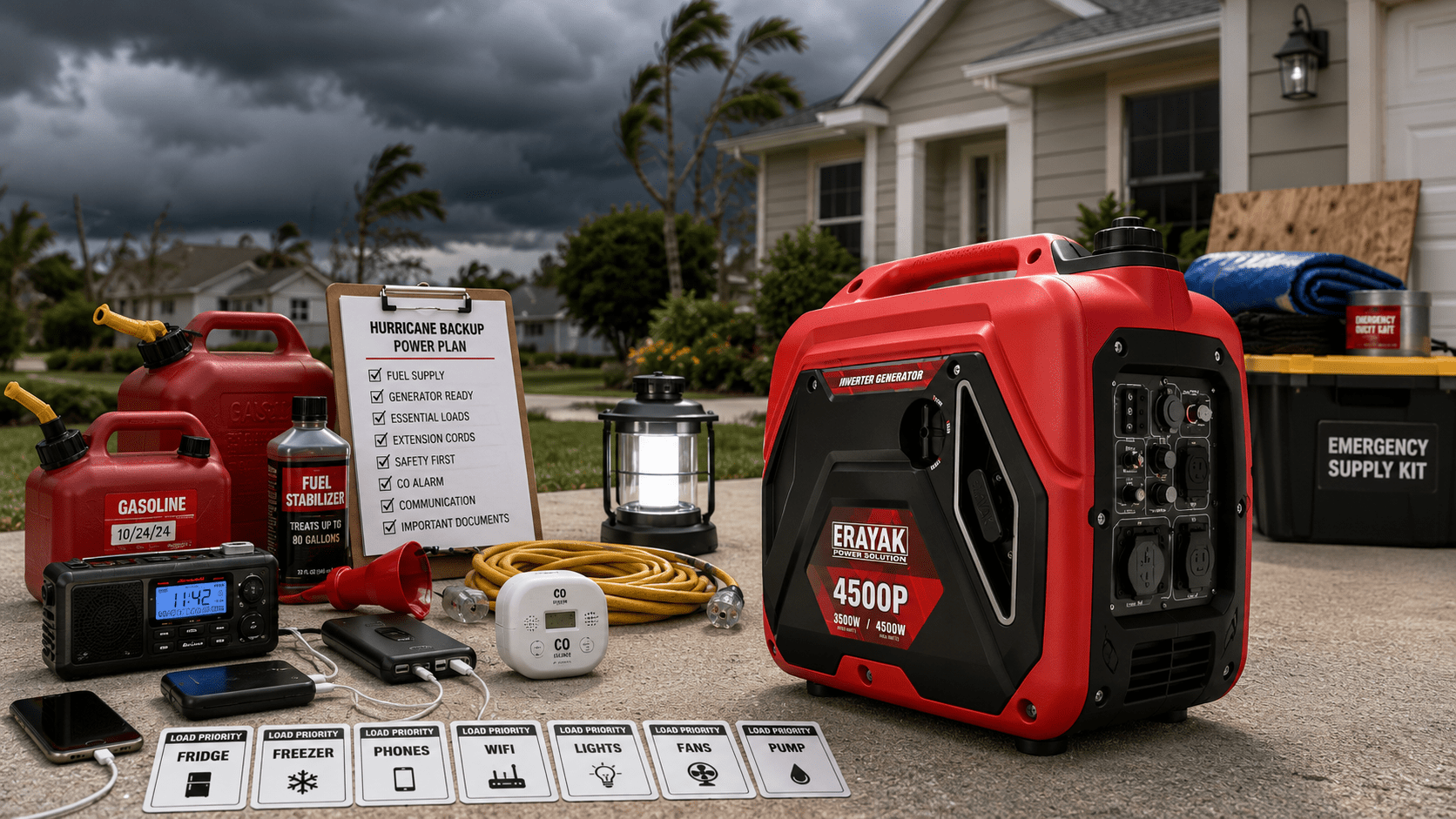 Hurricane Backup Power Plan: Fuel, Generator Placement, and Essential Loads - Erayak Power