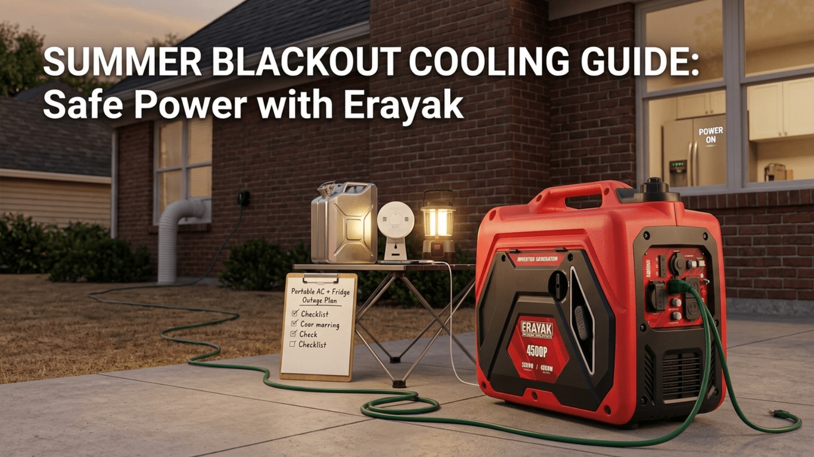 Portable AC During a Power Outage: Generator Size, Fridge Load, and Runtime Basics - Erayak Power