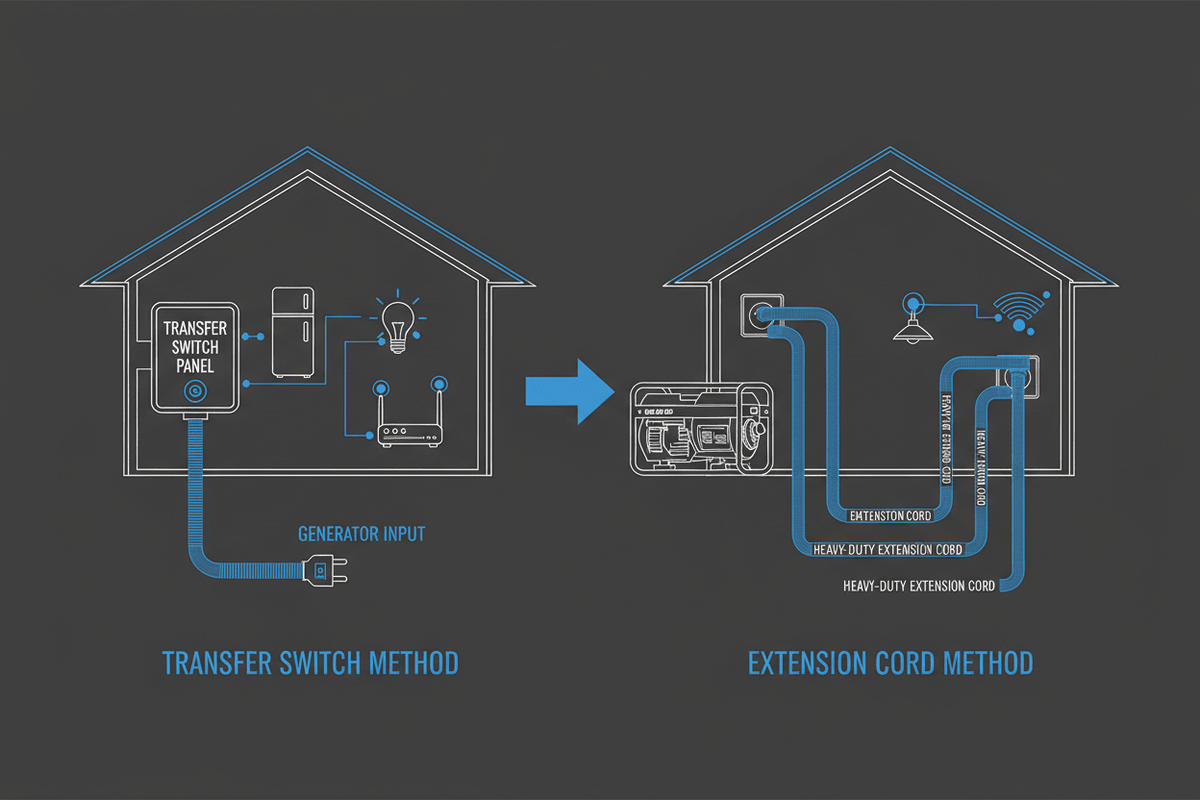 Transfer Switch vs Extension Cords: The Safest Way to Connect a Home B