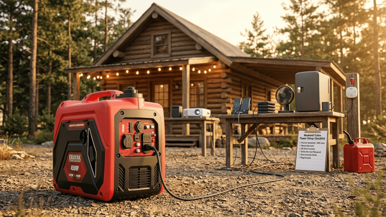 Weekend Cabin Power Setup: Portable Generator Guide for Family Getaways - Erayak Power