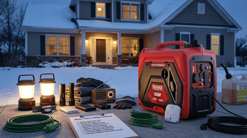 Winter Power Outage Checklist: Heat, Lighting, Battery, and Generator Safety - Erayak Power