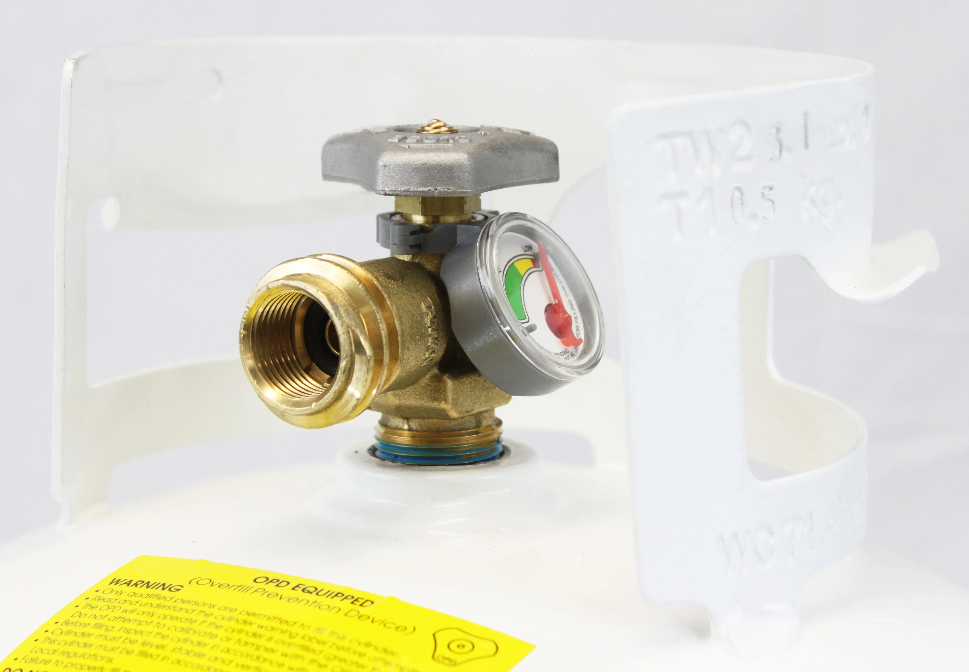 Empty Steel Propane Tank LP Cylinder with OPD Valve & Built-In Gauge, 30 Lbs