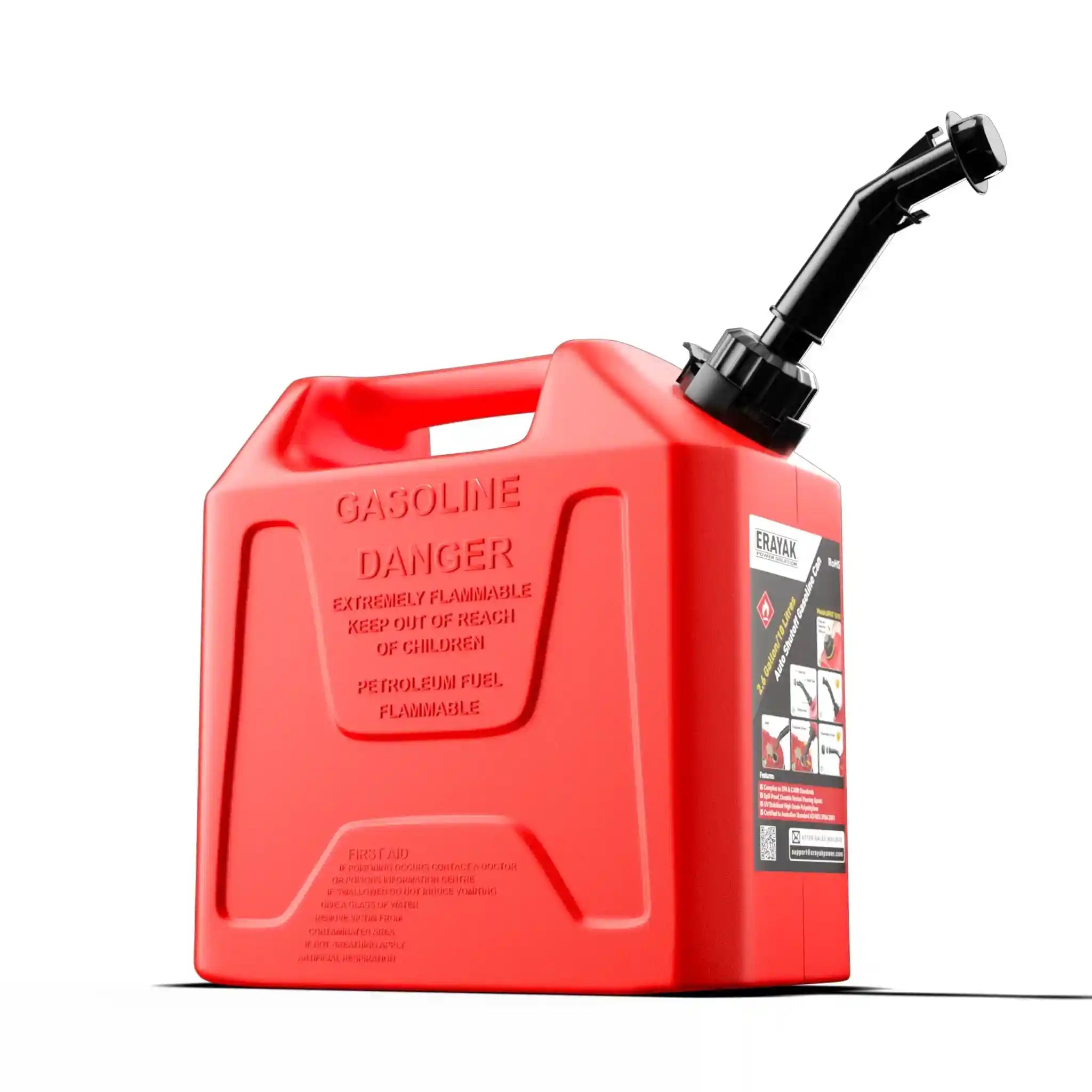 Erayak 2.6 Gallon Gas Can Safe-Flo Auto Shut Off – Flame Shield Safety System & Quick-Flow Spout