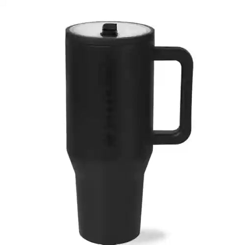 HydroJug Traveler - 40 oz Water Bottle with Handle & Flip Straw - Fits in Cup Holder, Leak Resistant Tumbler-Reusable Insulated Stainless Steel & Rubber Base - Gifts for Women & Men, Wildrose