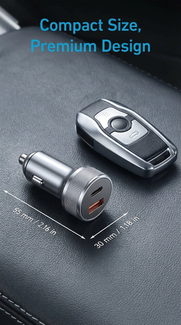 ERAYAK 54W Fast Car Charger [2026] | Dual USB-C PD 3.0 & QC 3.0 with LED Display