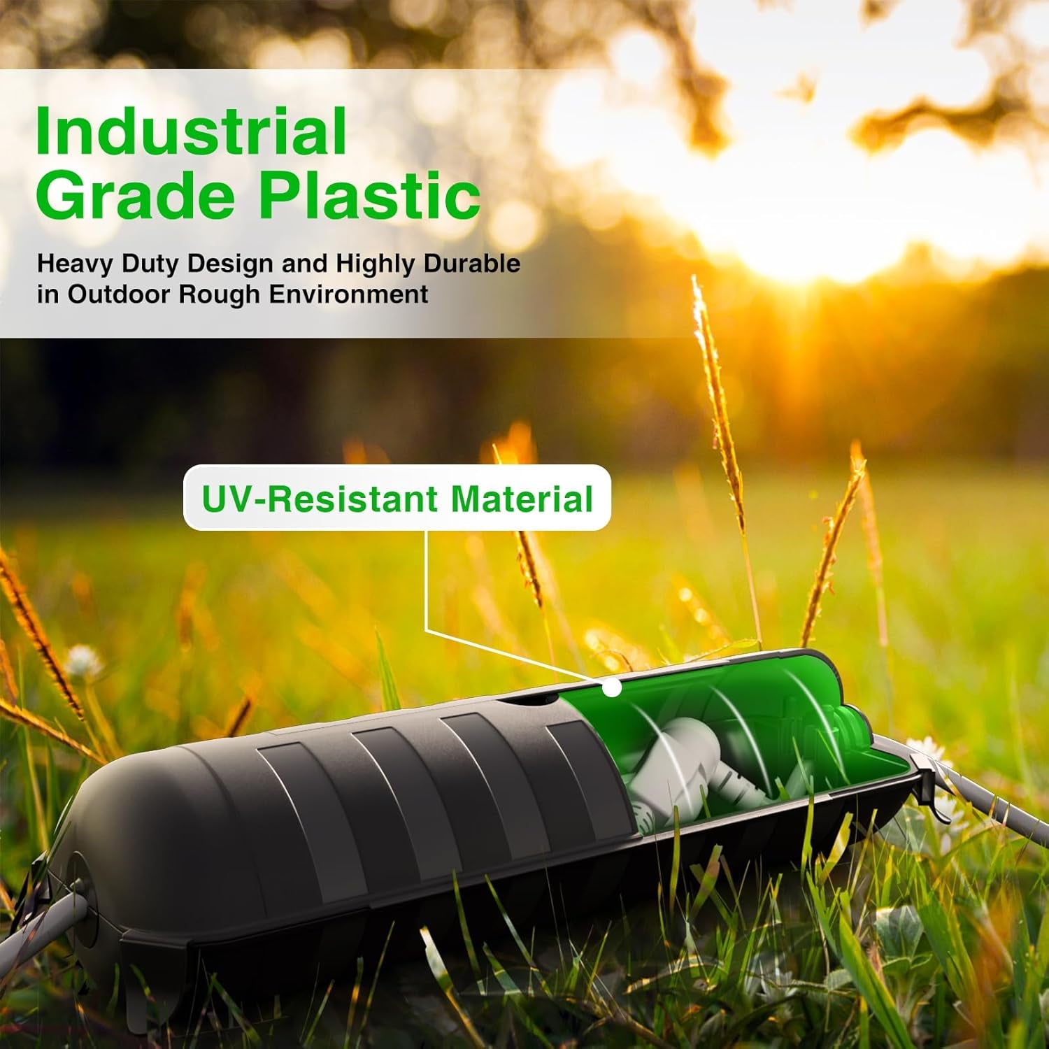 Outdoor Extension Cord Safety Cover with Waterproof Protector Seal, Weatherproof