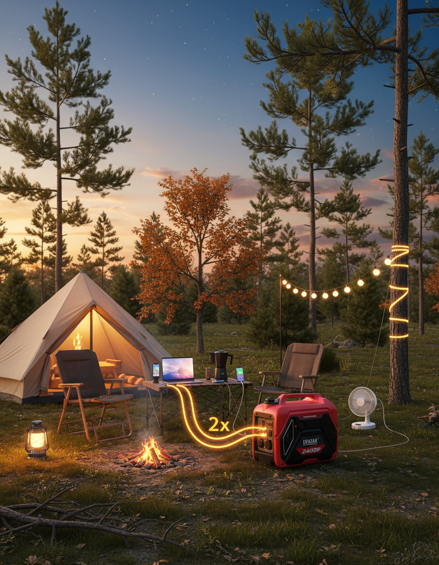 2x 120V 20A AC outlets provide stable power for household and outdoor equipment