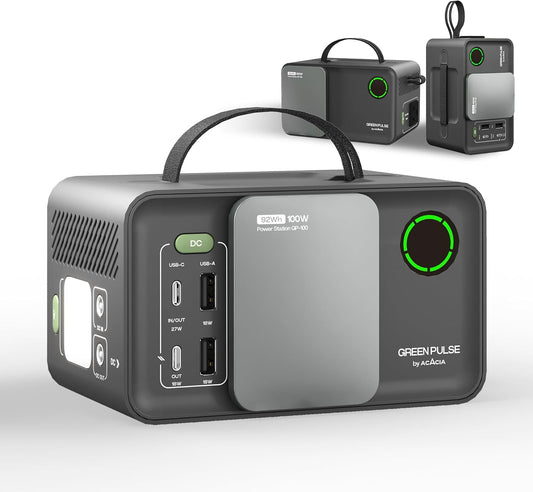 92.16Wh Portable Power Station 25600Mah Camping Solar Generator,Lith