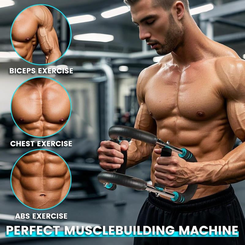 Adjustable Resistance Arm Trainer - Strengthen Chest & Arms with Portable Power Twister Bar (60-110LBS) for Home Fitness