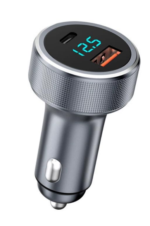 Erayak 54W USB C Car Charger, Car Cigarette Lighter, Dual Port Fast Charge Adapter with PD & QC3.0, LED Voltage Display, 12V/3A USB Charger for iPhone 15/14/13, iPad, Samsung S24/S21, Pixel