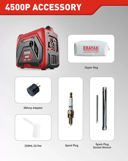 Erayak 4500 Watt 30 Amp Inverter Generator – Portable Super Quiet Power For Camping & RV