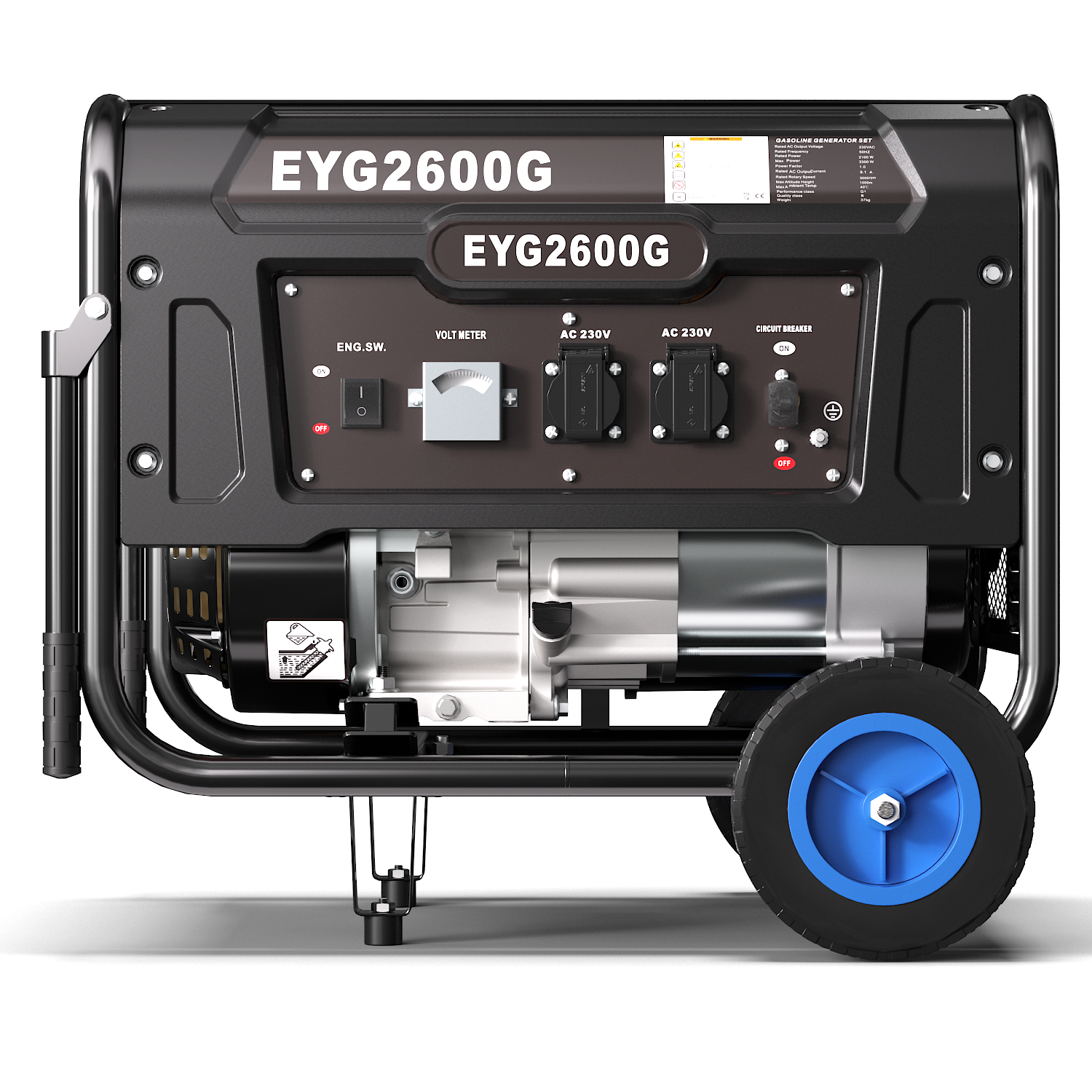 Generador de gasolina EYG2600G 2600W, generador exterior para energía de respaldo en el hogar