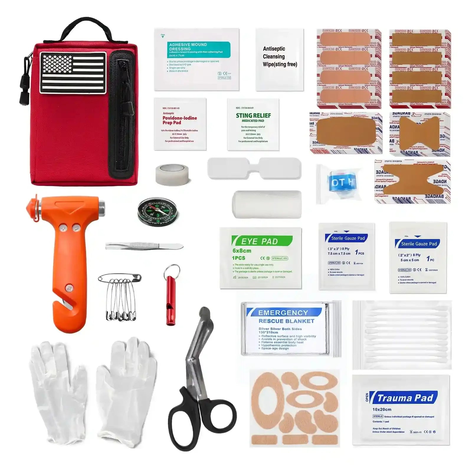 KITGO First Aid Kits, Premium Emergency Kits, Compartments for Home, Office, 103 Piece Set