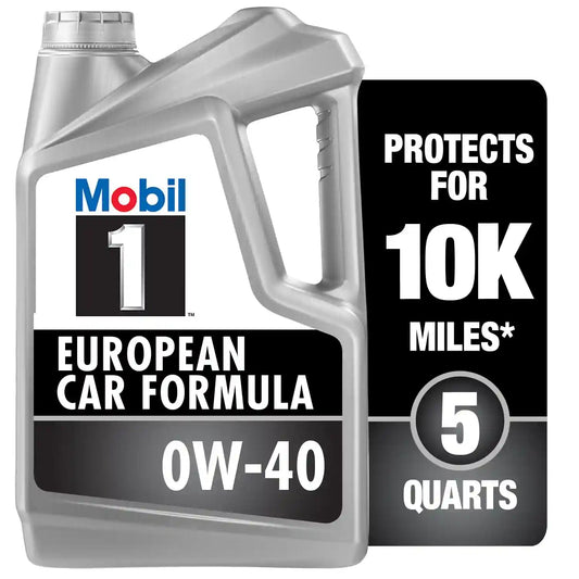 Mobil 1 European Car Formula Full Synthetic Motor Oil 0W-40, 5 Quart