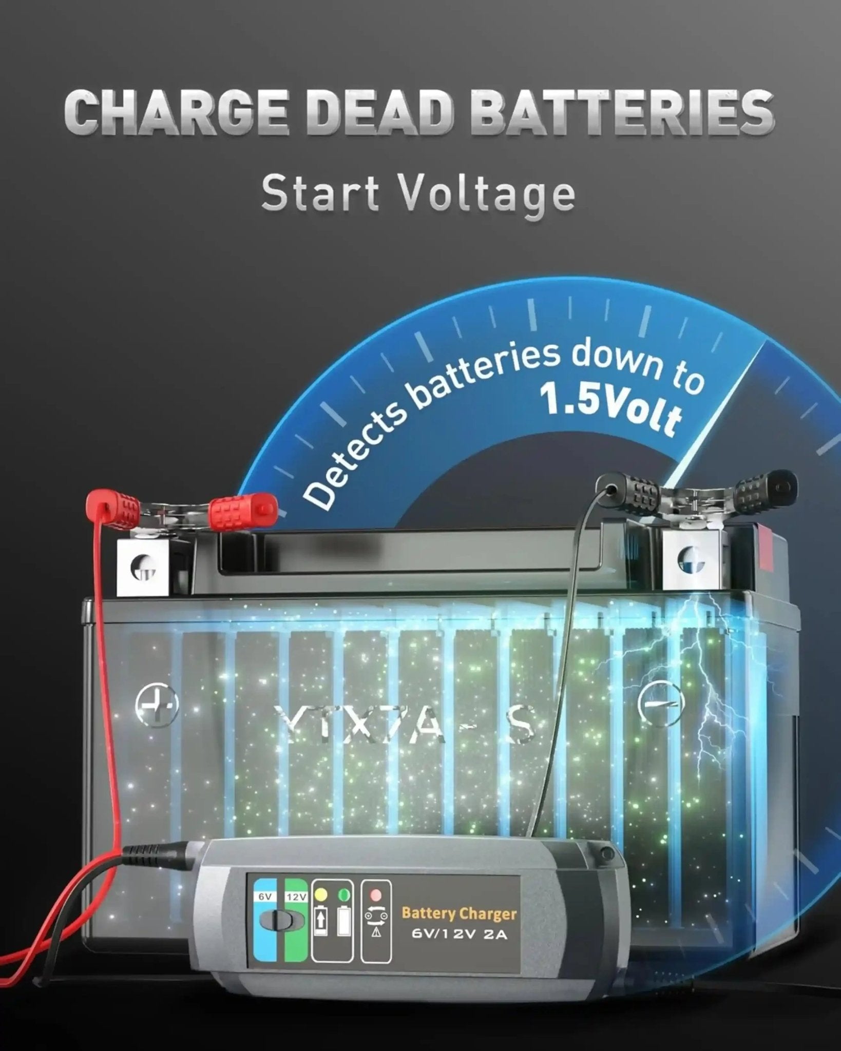 6V/12V 2 Amp Smart Battery Charger – Car Battery Maintainer & Trickle/Float Charger - Erayak Power