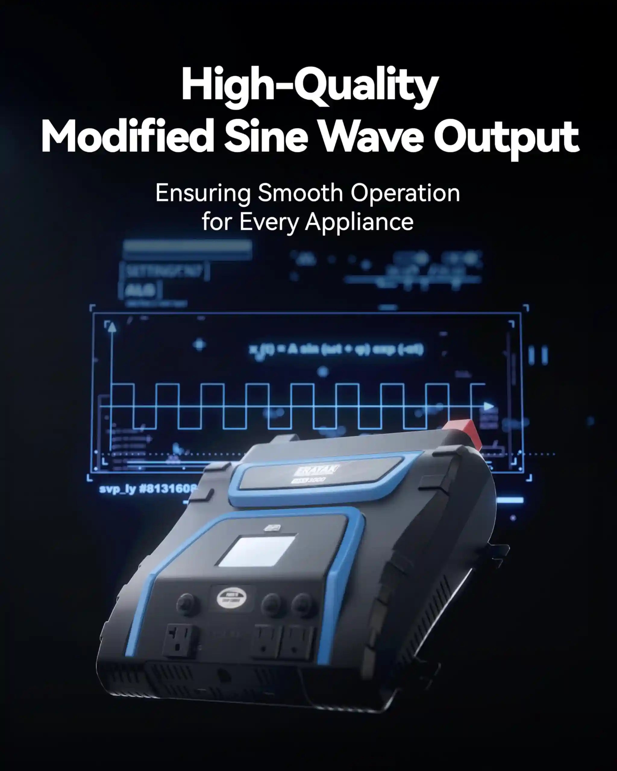 Erayak 3000W Power Inverter, 12V DC to 120V AC, LCD Display, Modified Sine Wave, Remote Control, Direct-Connect Terminal, for RV, Truck, Solar System, Home Backup