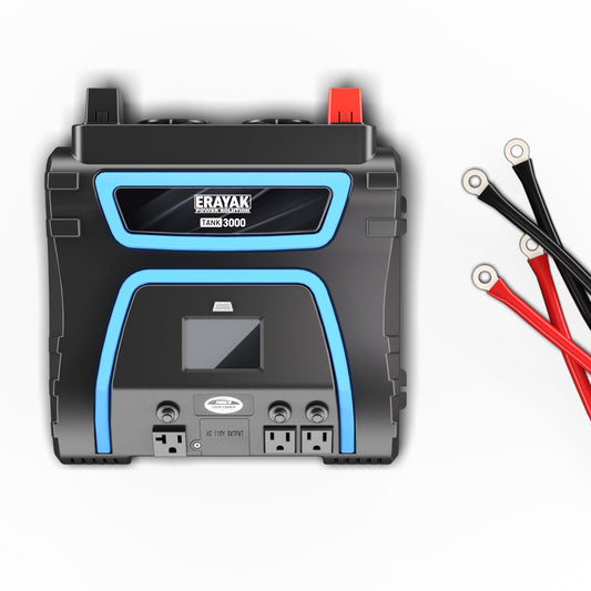 Erayak 3000W Power Inverter, 12V DC to 120V AC, LCD Display, Modified Sine Wave, Remote Control, Direct-Connect Terminal, for RV, Truck, Solar System, Home Backup