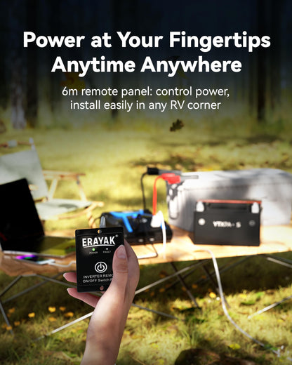 Erayak 3000W Power Inverter, 12V DC to 120V AC, LCD Display, Modified Sine Wave, Remote Control, Direct-Connect Terminal, for RV, Truck, Solar System, Home Backup