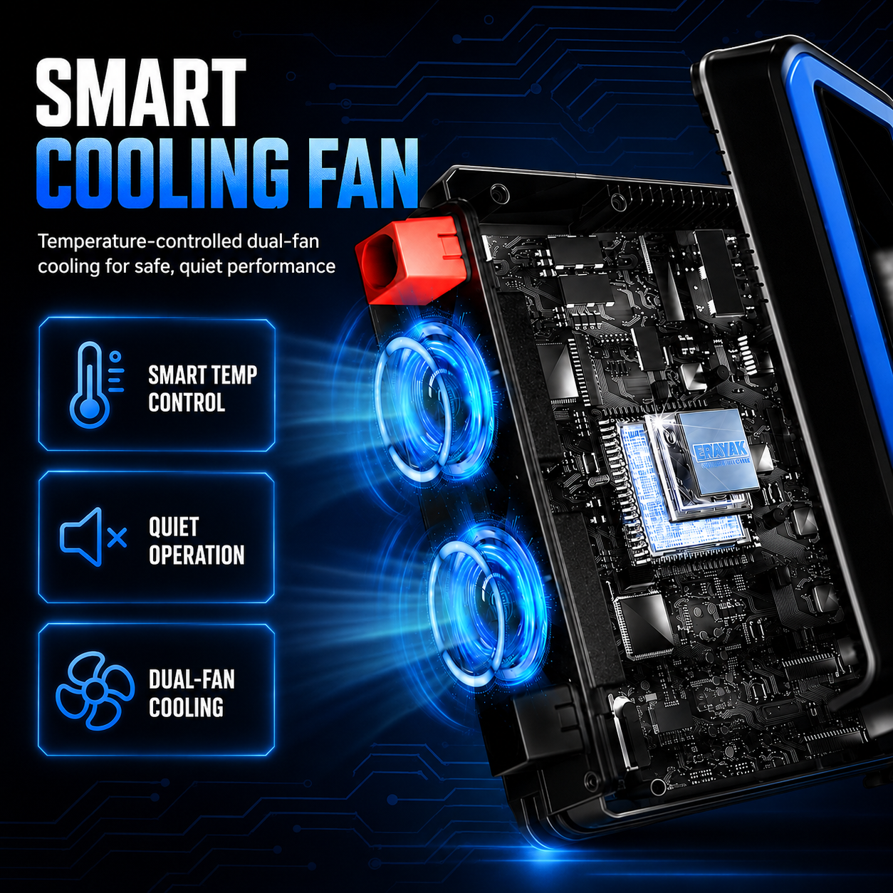 Erayak 3000W Power Inverter, 12V DC to 120V AC, LCD Display, Modified Sine Wave
