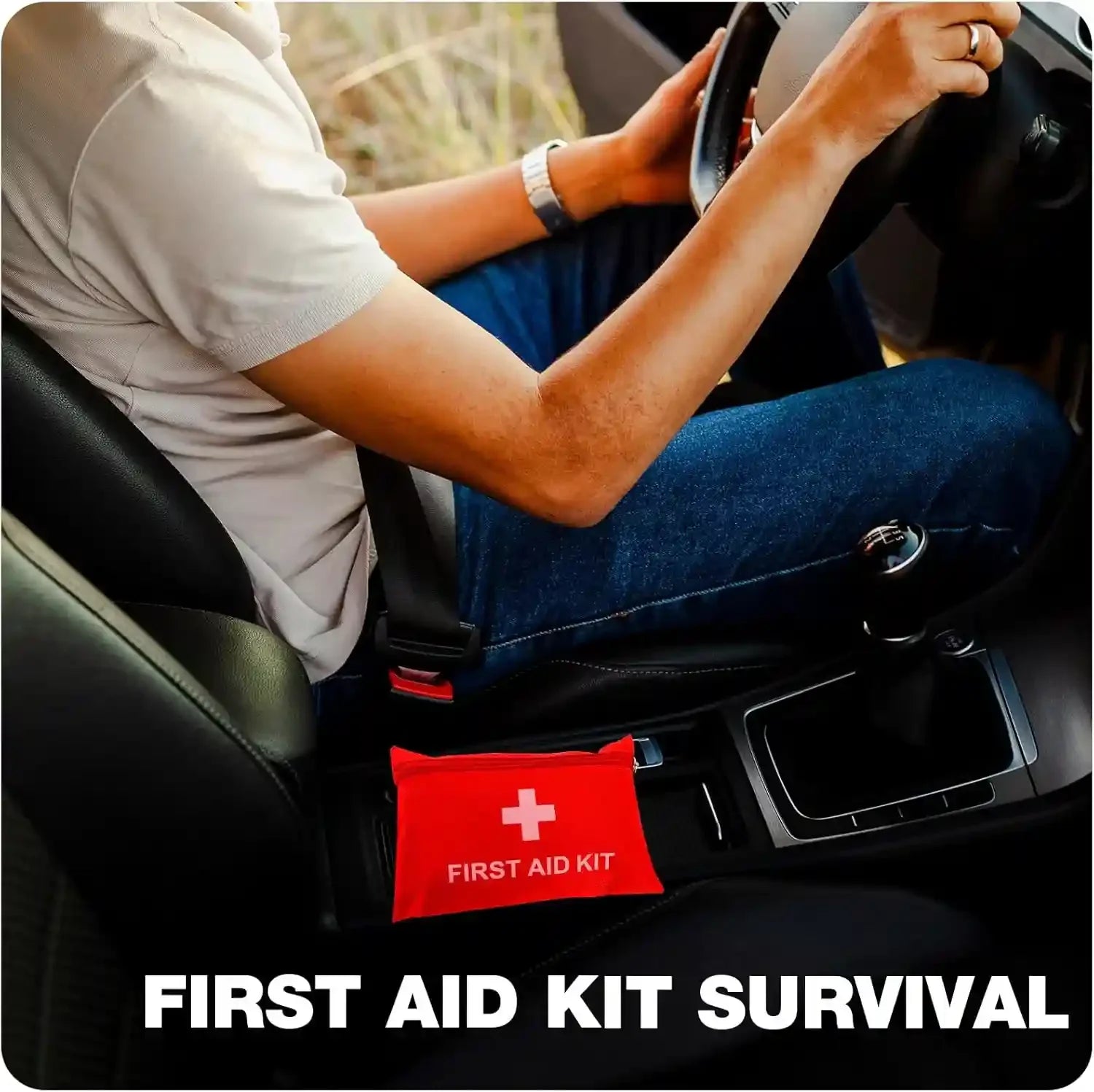 First Aid Kit - 92 Piece Mini Emergency Kits for Car, Basic Outdoor Essentials S