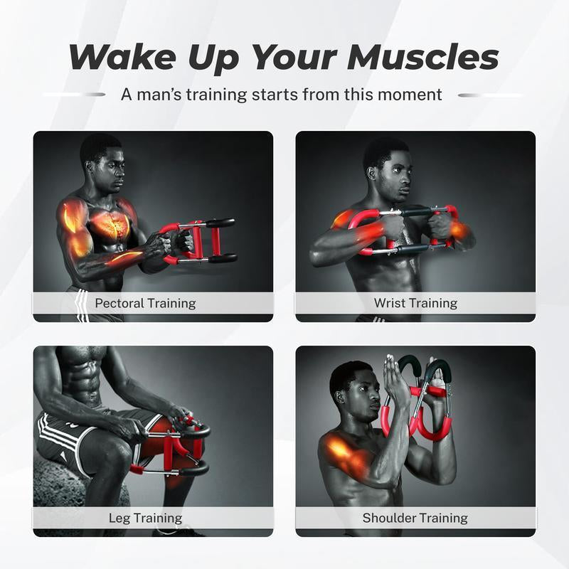 Adjustable Resistance Arm Trainer - Strengthen Chest & Arms with Portable Power Twister Bar (60-110LBS) for Home Fitness