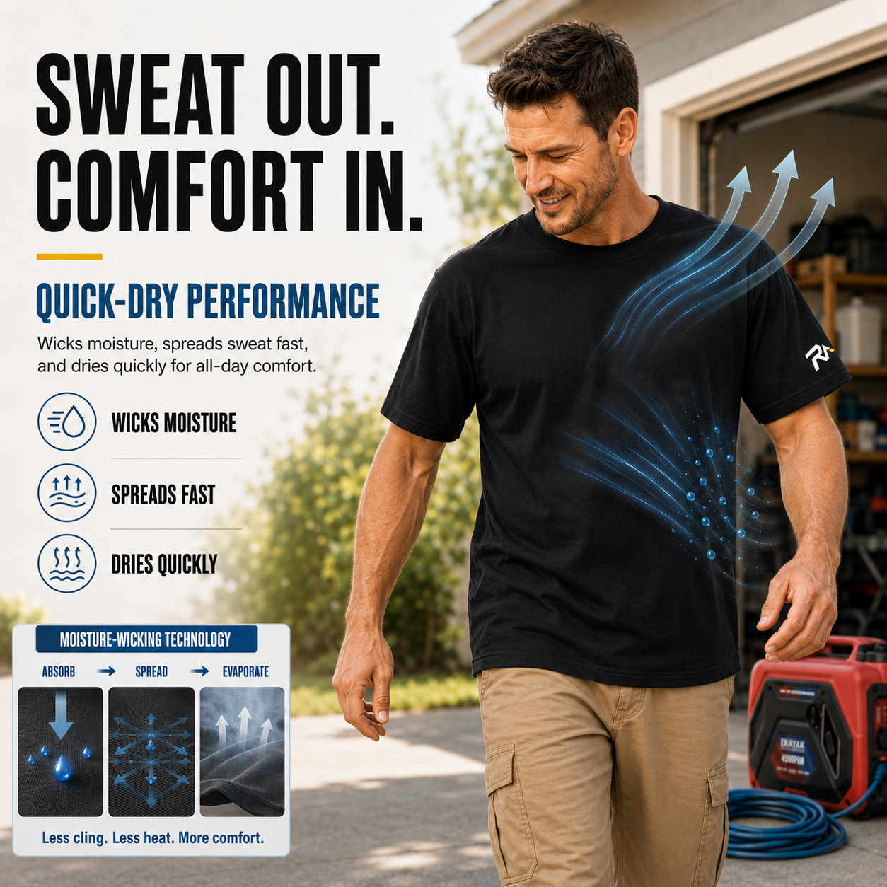ERAYAK UPF 50+ Quick-Dry Breathable Outdoor Performance T-Shirt