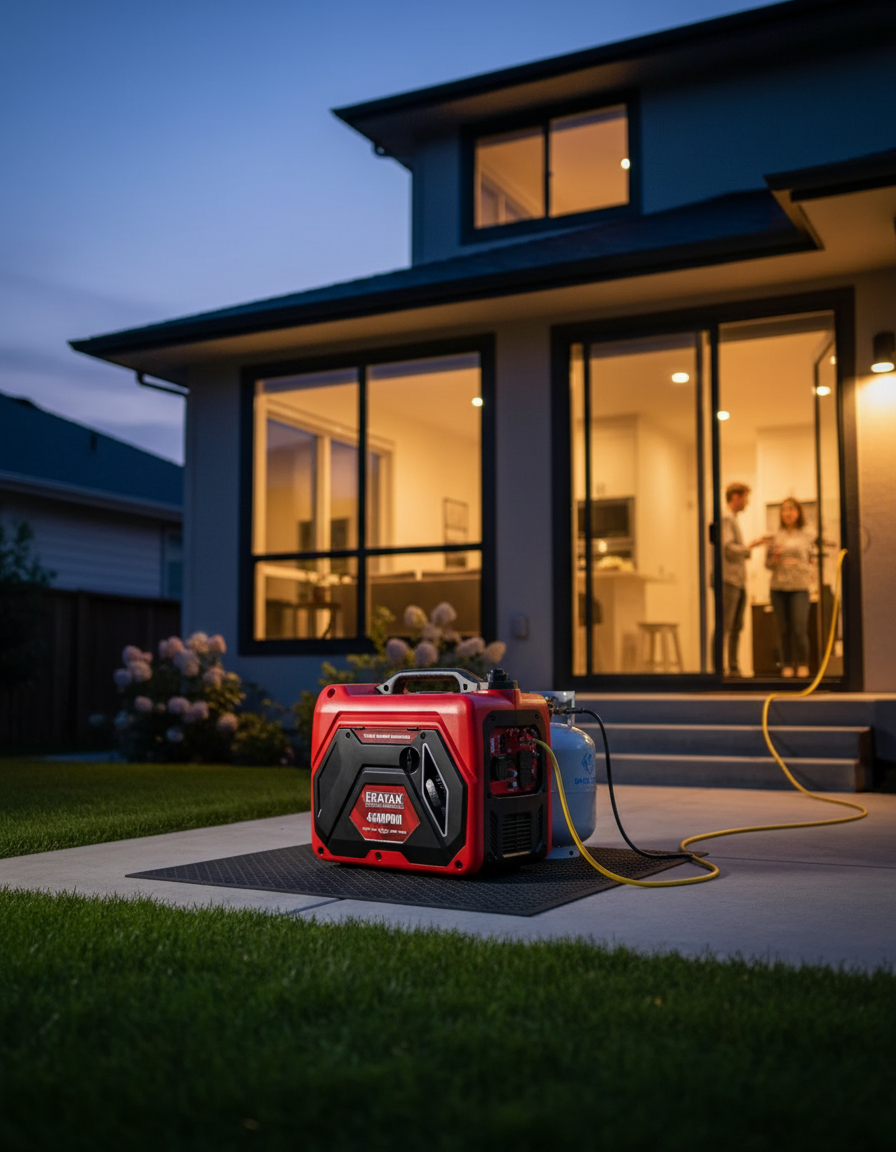 Erayak 4500W Generator Home Backup Power During Outage - Emergency Dual-Fuel Portable Generator