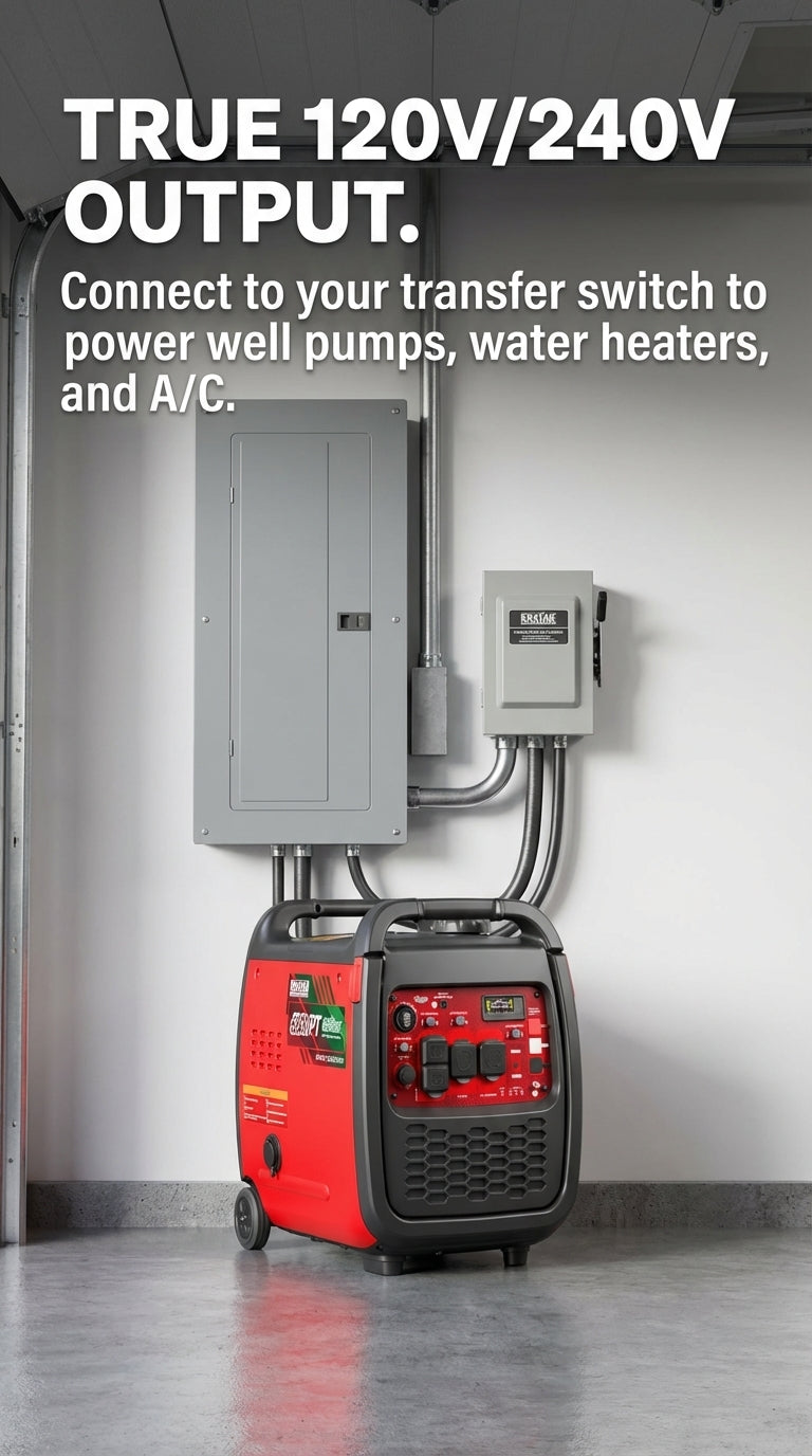 Erayak 6800W Portable Inverter Generator - 120V/240V Home Backup | Dual Fuel & Tri-Fuel Ready