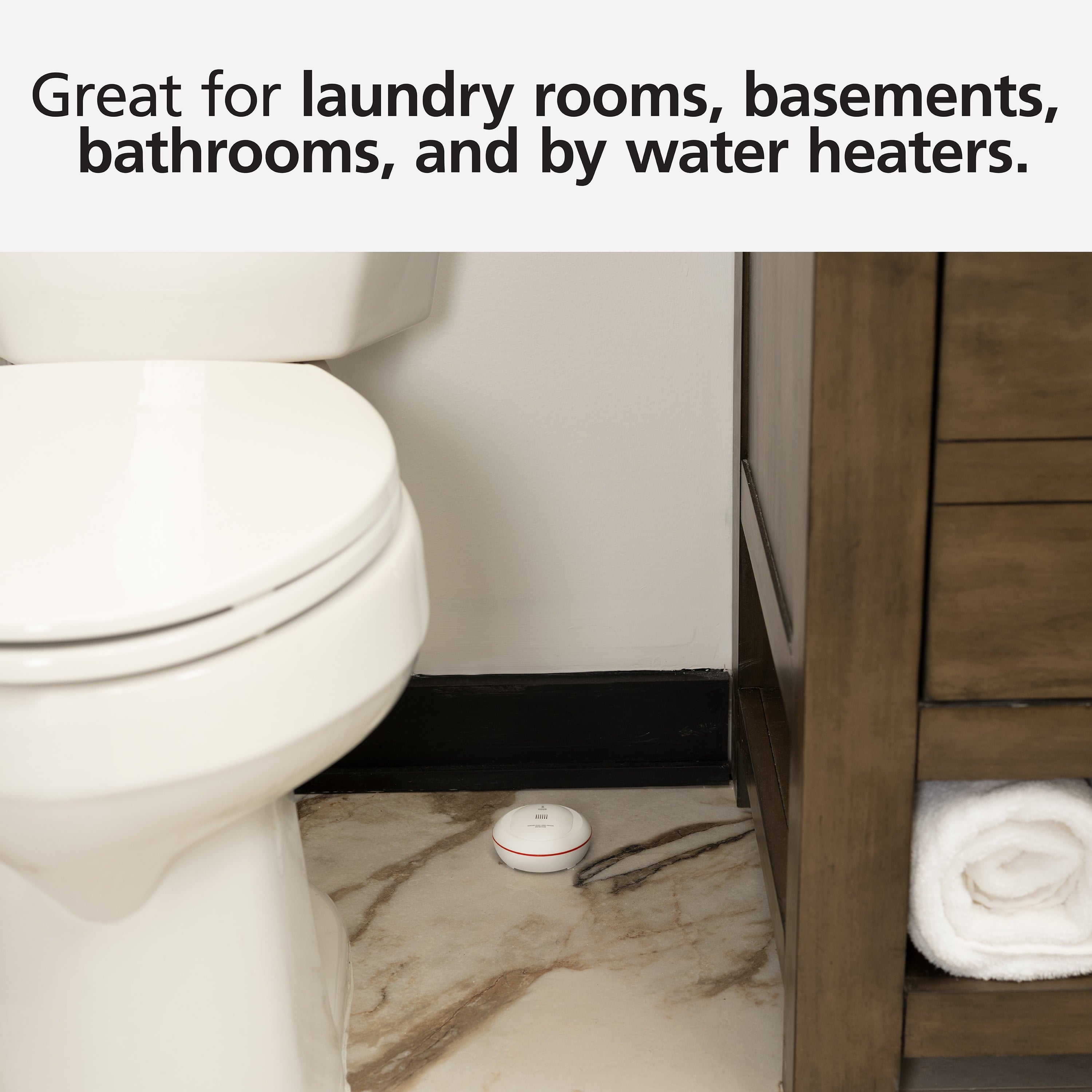 Battery Operated Smart Water Leak Detector & Freeze Alarm with Wi-Fi