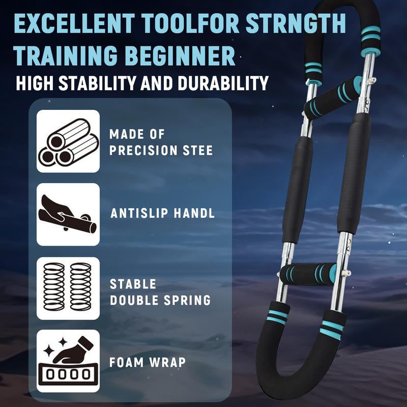 Adjustable Resistance Arm Trainer - Strengthen Chest & Arms with Portable Power Twister Bar (60-110LBS) for Home Fitness