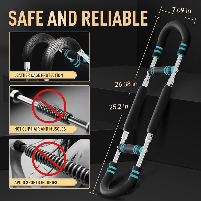 Adjustable Resistance Arm Trainer - Strengthen Chest & Arms with Portable Power Twister Bar (60-110LBS) for Home Fitness