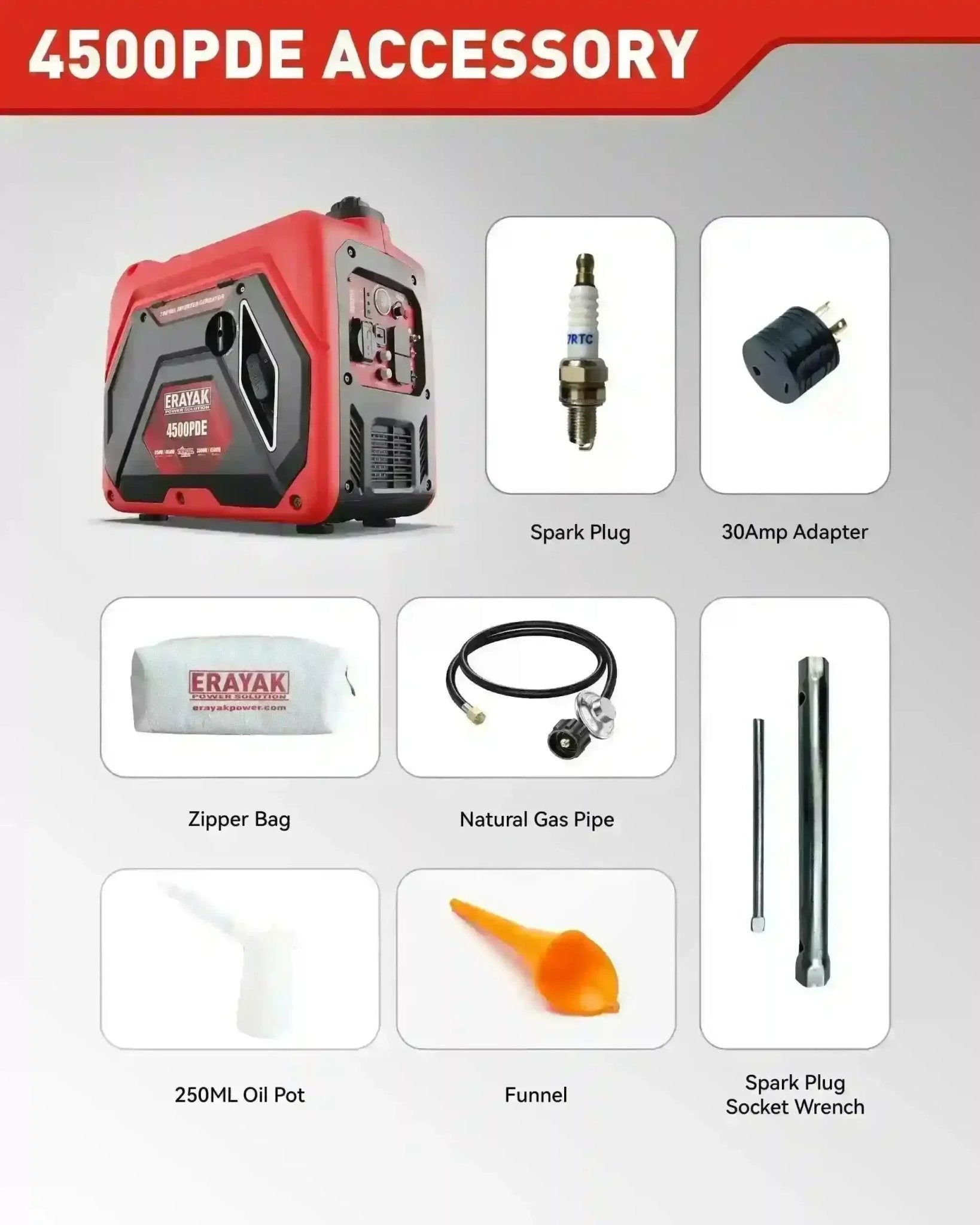 Certified Refurbished | Erayak 4500PD Inverter Generator – Factory Renewed, Same Reliable Power at a Lower Price - Erayak Power