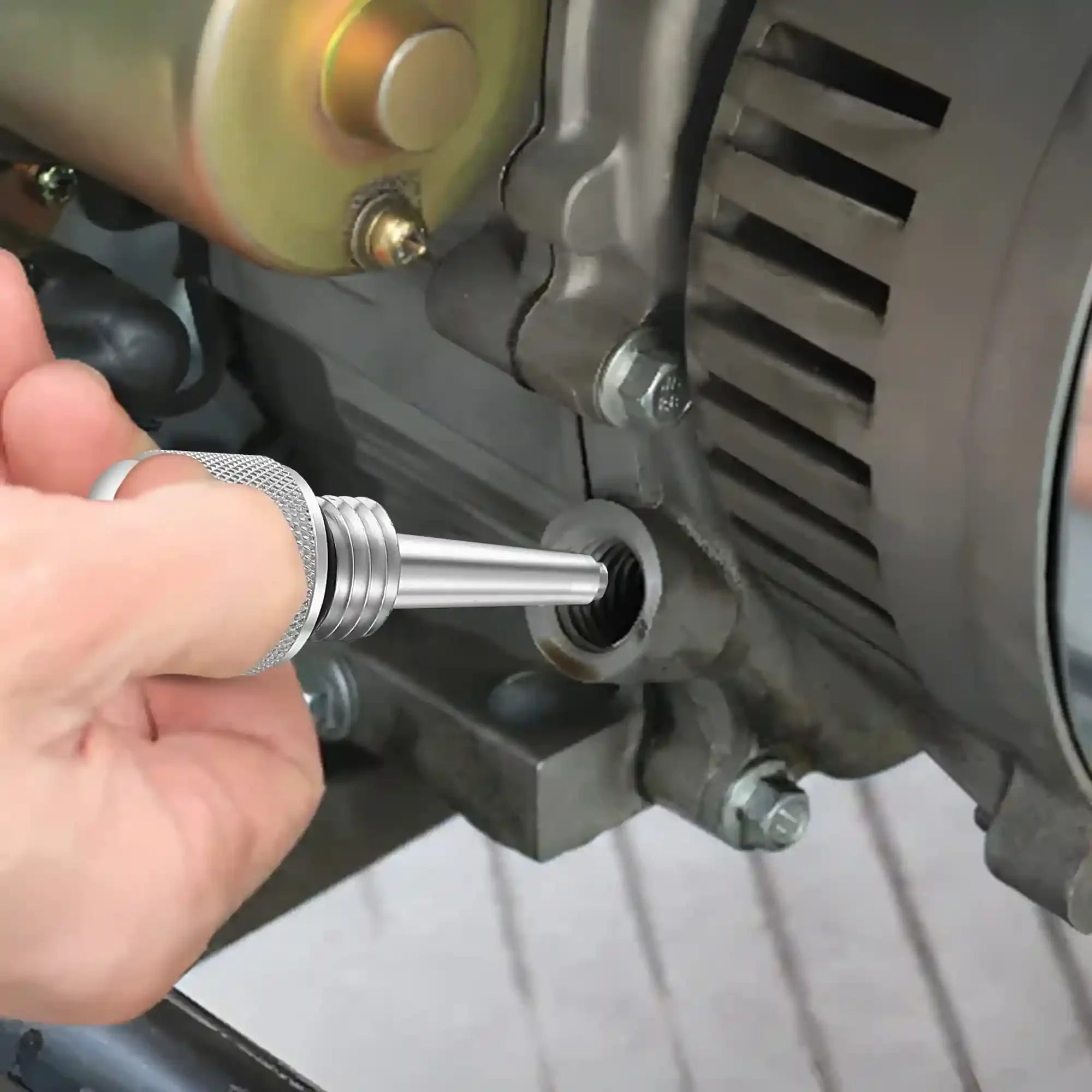 Dreyoo Replacement for 55201 Magnetic Oil Dipstick for Inverter Generator Compatible with Wen/Predator, Aluminum Generator Magnetic Oil Dipstick with O Ring, Silver, 2 Pcs - Erayak Power