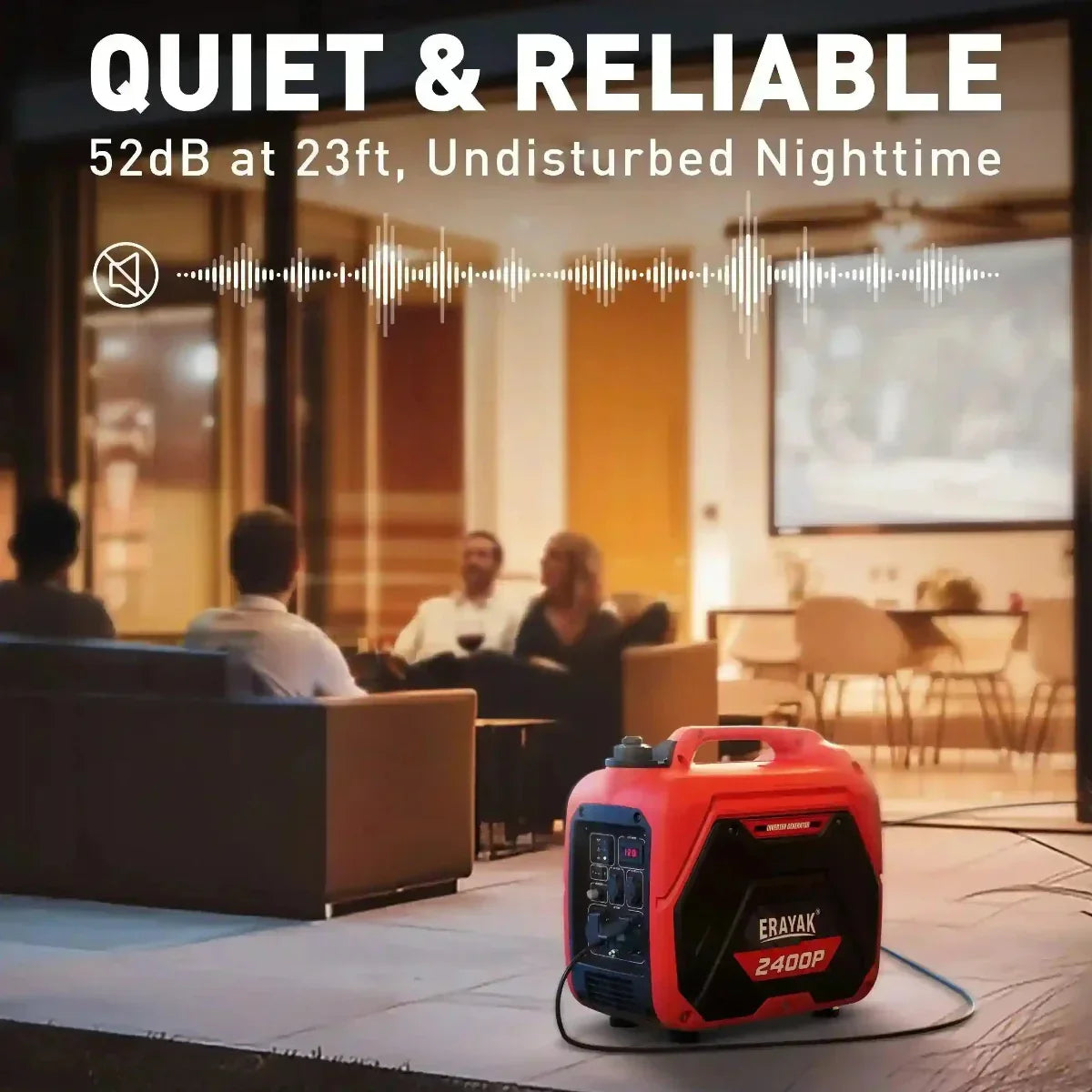 Erayak 2400 Watt Portable Inverter Generator - Quiet Reliable Power for Home, RV, and Emergencies | 2400P - Erayak Power