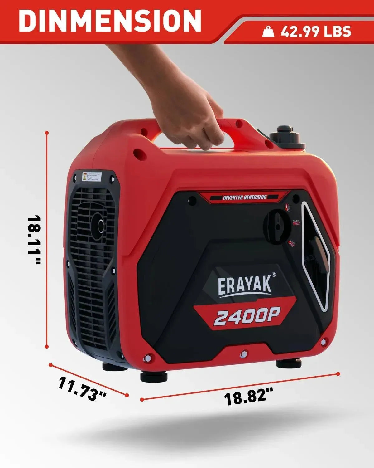 Erayak 2400 Watt Portable Inverter Generator - Quiet Reliable Power for Home, RV, and Emergencies | 2400P - Erayak Power