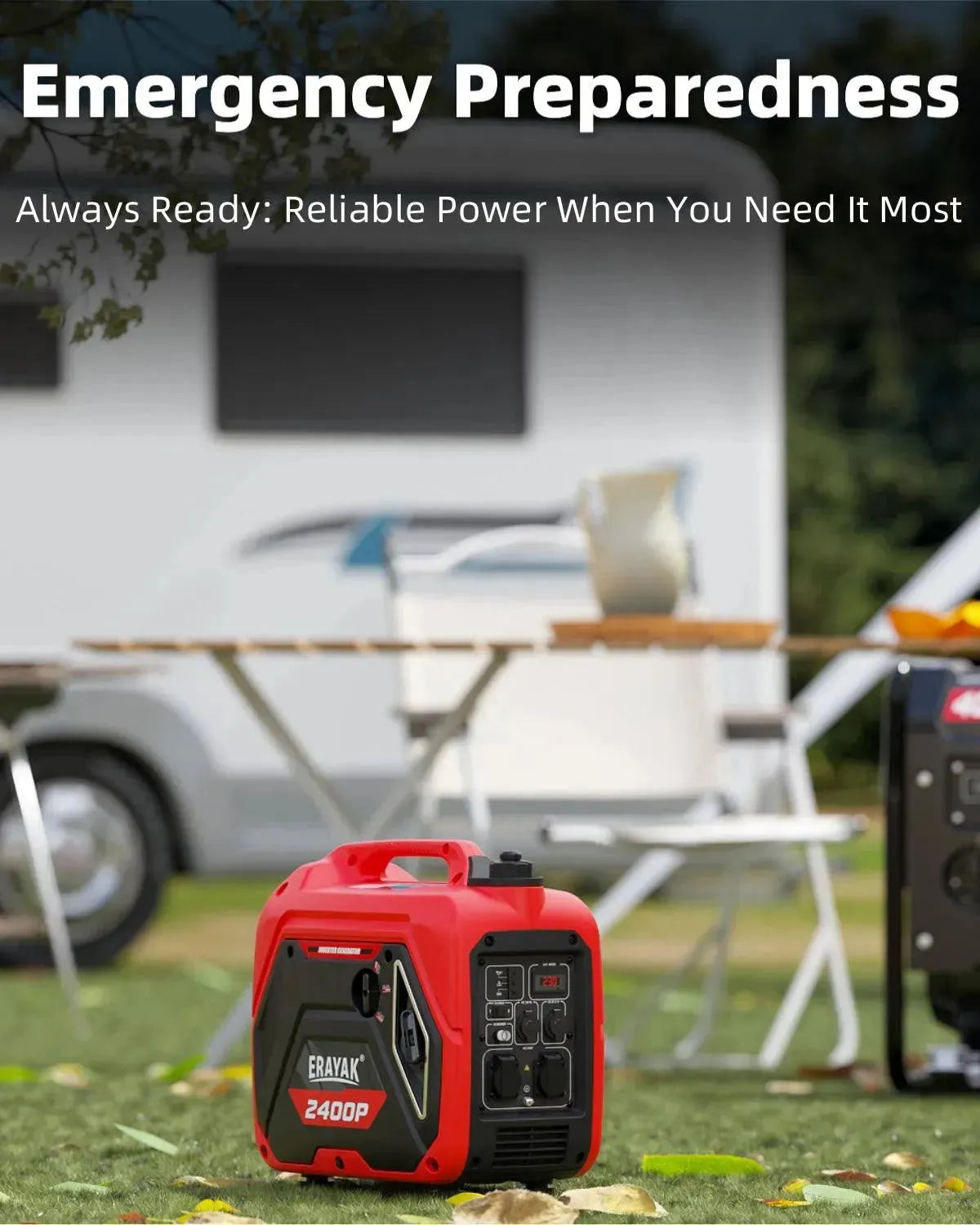 Erayak 2400 Watt Portable Inverter Generator - Quiet Reliable Power for Home, RV, and Emergencies | 2400P - Erayak Power