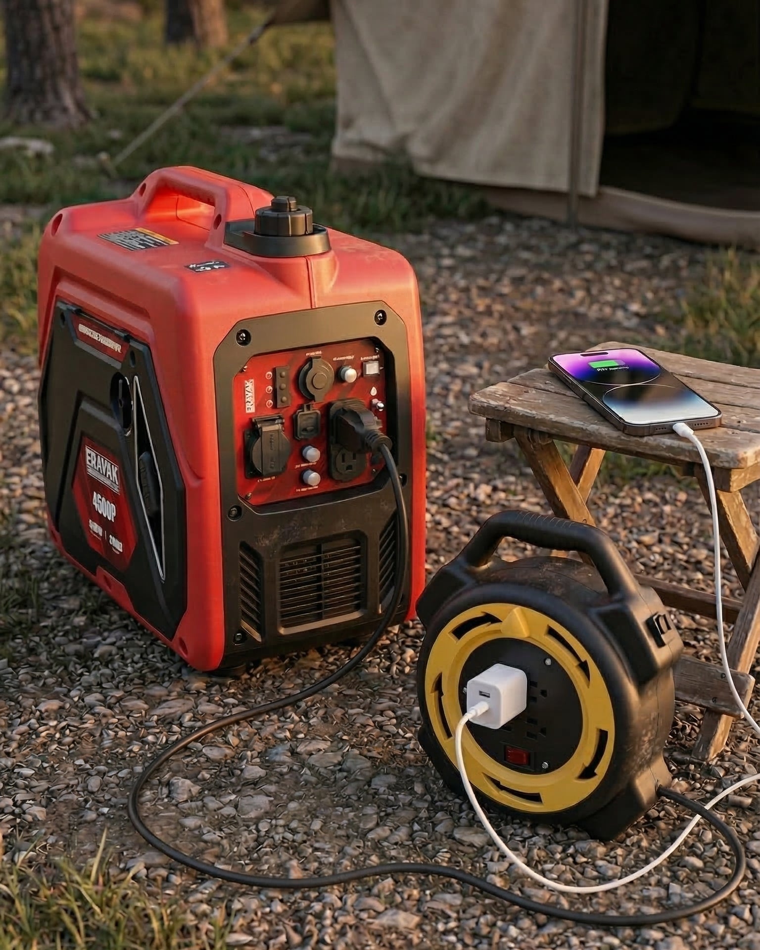 Erayak 25ft Retractable Extension Cord Reel, Hand Wind, 13 Amp 16/3 AWG SJTW - Erayak Power