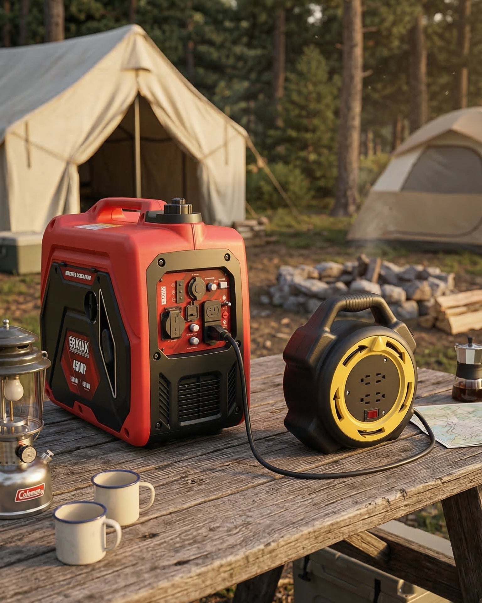 Erayak 25ft Retractable Extension Cord Reel, Hand Wind, 13 Amp 16/3 AWG SJTW - Erayak Power