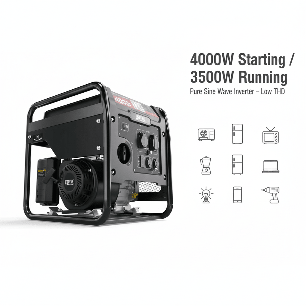 ERAYAK 4000W Gas Inverter Generator for RV, Camping & Home Essentials - Erayak Power - Inverter Generator - EK-4000I-US