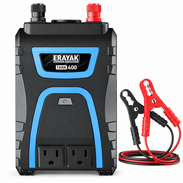 ERAYAK 400W Car Power Inverter, 12V DC to 110V AC Converter with USB-C Charging - Erayak Power - Power Inverter - EK-TANK400