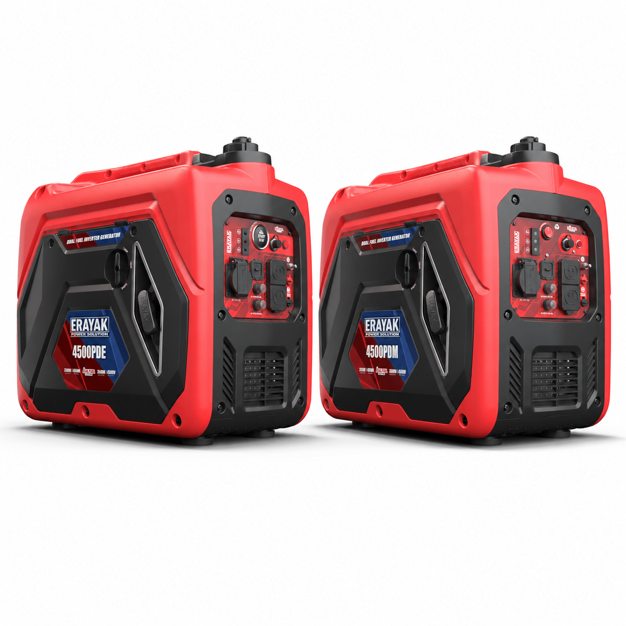 Erayak 4500W Dual - Fuel Inverter Generator – Quiet Gas & Propane, 30Amp RV Ready, Portable Home Backup Power - Erayak Power - Portable Inverter Generator - EK-4500PDE