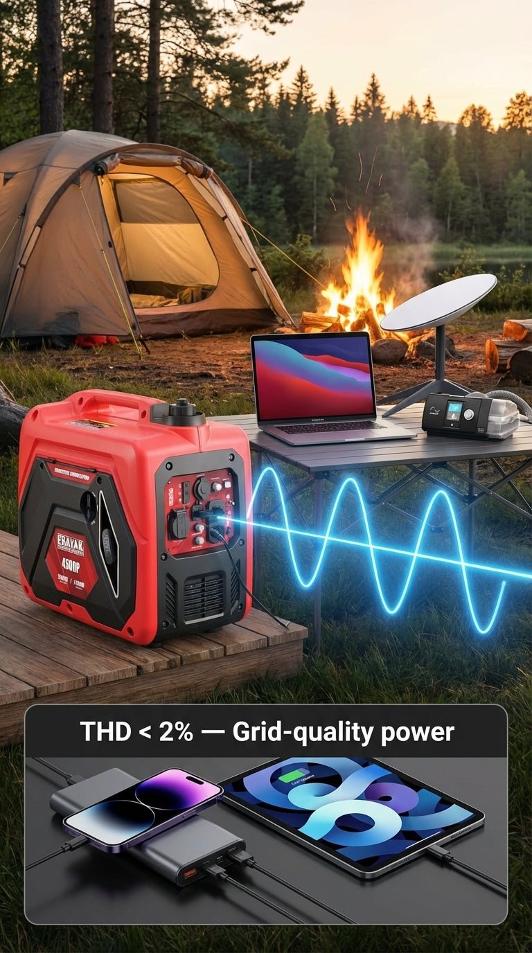 Erayak 4500W Quiet Inverter Generator | 30A RV - Ready Camping & Home Backup Power - Erayak Power