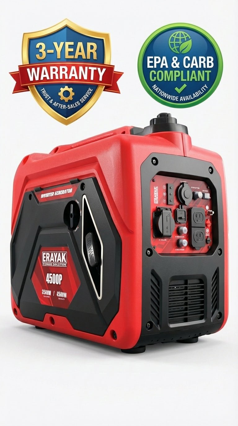 Erayak 4500W Quiet Inverter Generator | 30A RV - Ready Camping & Home Backup Power - Erayak Power