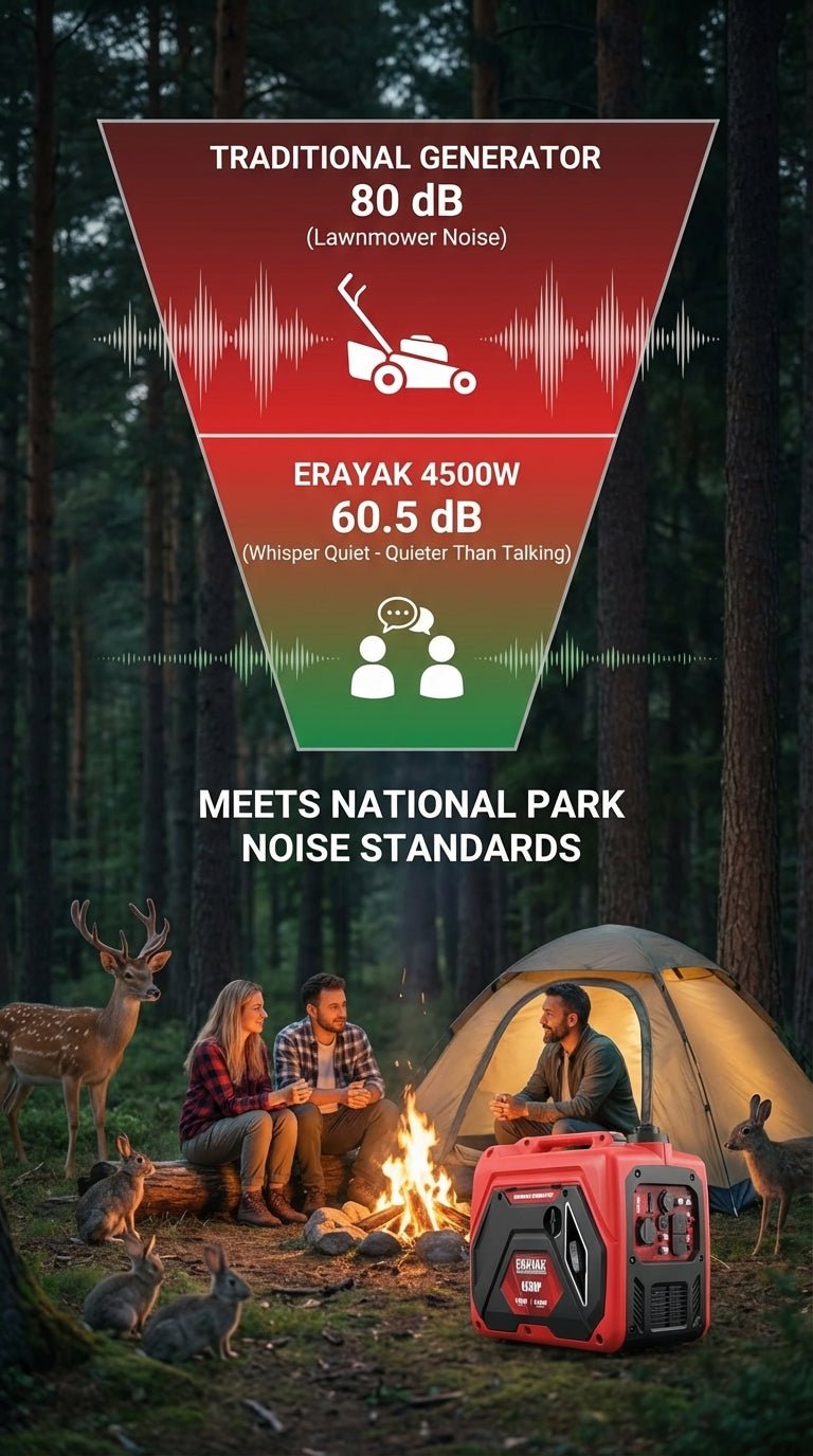 Erayak 4500W Quiet Inverter Generator | 30A RV - Ready Camping & Home Backup Power - Erayak Power