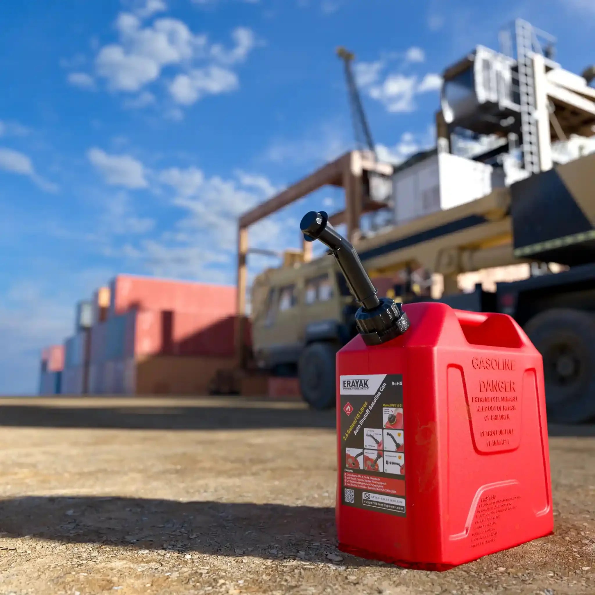 Erayak 5.3 Gallon Gas Can Safe - Flo Auto Shut Off – Flame Shield Safety System & Quick - Flow Spout - Erayak Power