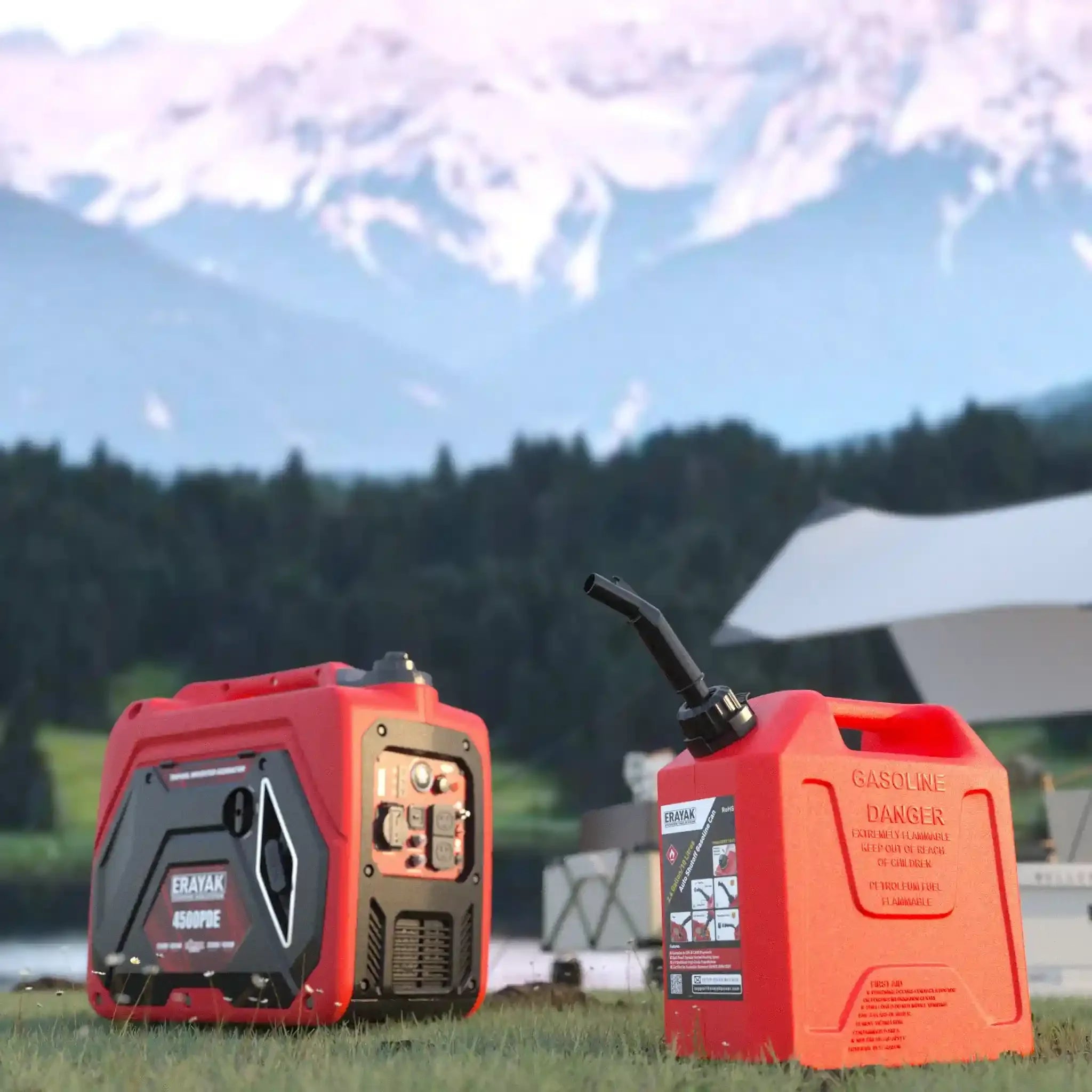 Erayak 5.3 Gallon Gas Can Safe - Flo Auto Shut Off – Flame Shield Safety System & Quick - Flow Spout - Erayak Power