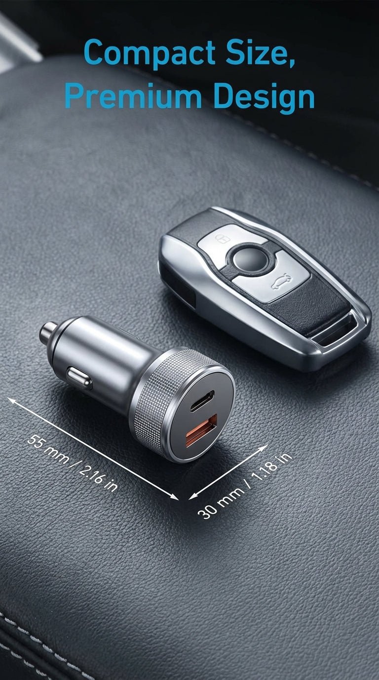 ERAYAK 54W Fast Car Charger [2026] | Dual USB - C PD 3.0 & QC 3.0 with LED Display - Erayak Power